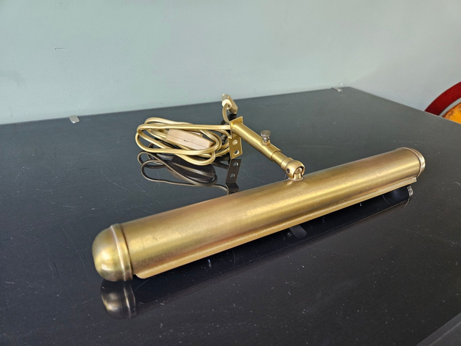 Vintage messing / goudkleurige schilderijlamp, Ophalen of Verzenden