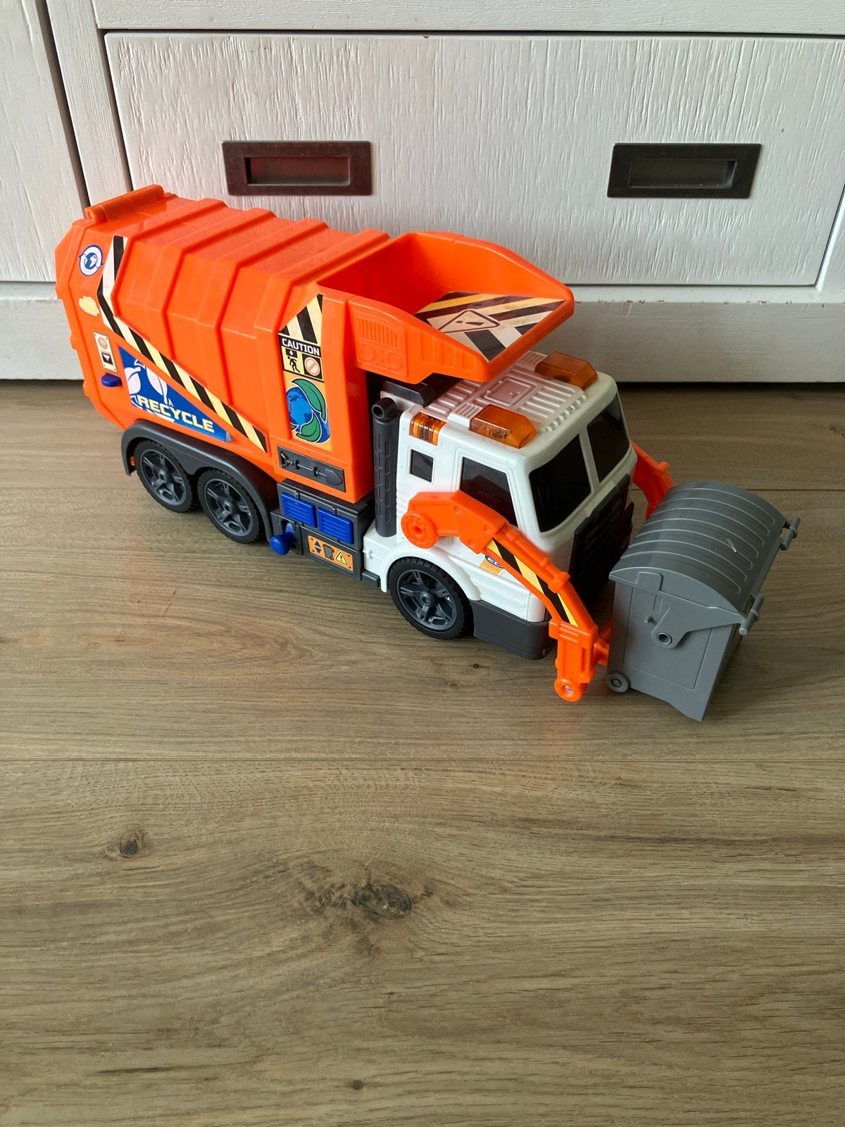 Speelgoed vuilniswagen met container - Zo goed als nieuw, Ophalen of Verzenden, Zo goed als nieuw