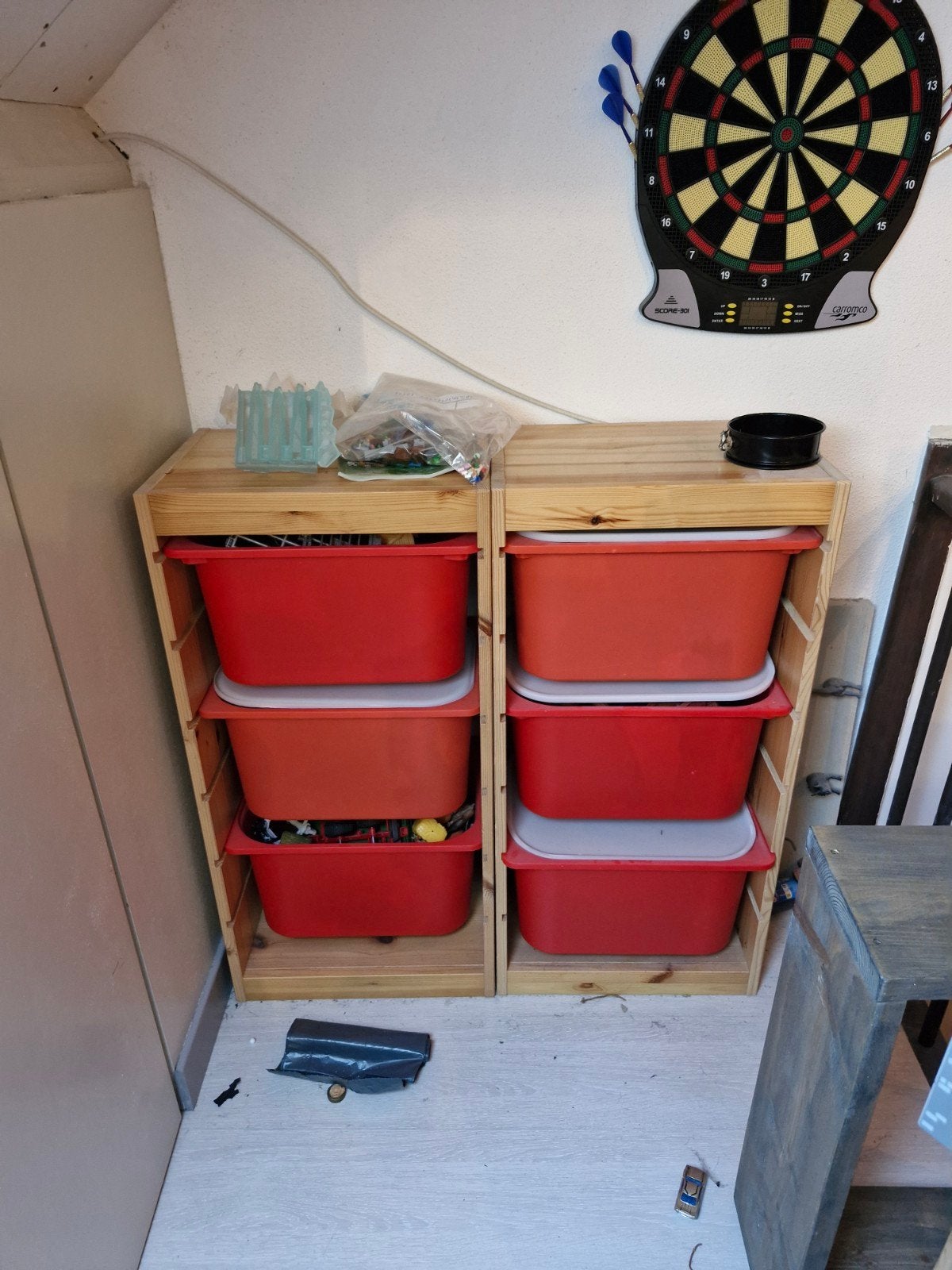 IKEA Trofast kast met opbergbakken, Met plank(en), Gebruikt, Modern, functioneel, 100 tot 150 cm