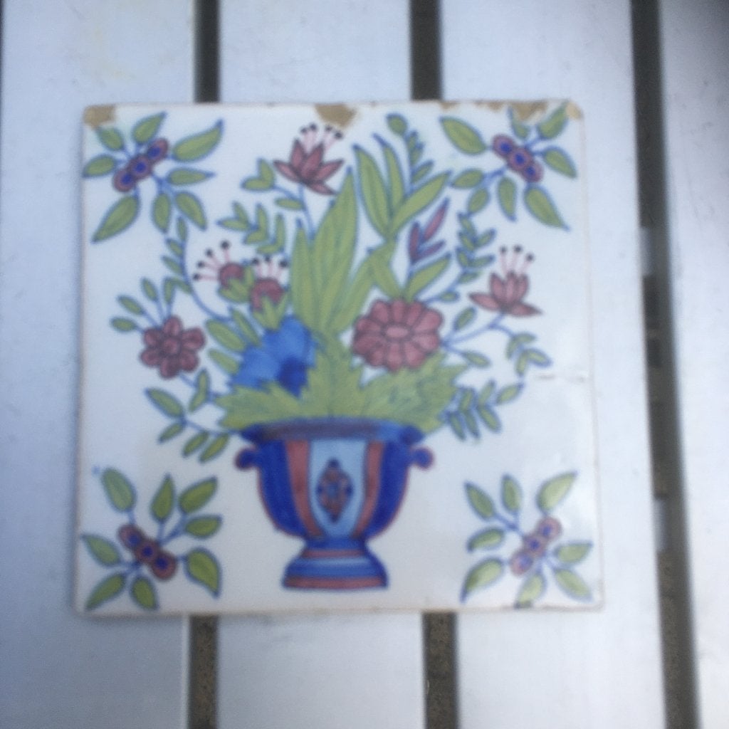 OUD TEGELTJE  13X13CM  7MM DIK....., Ophalen of Verzenden