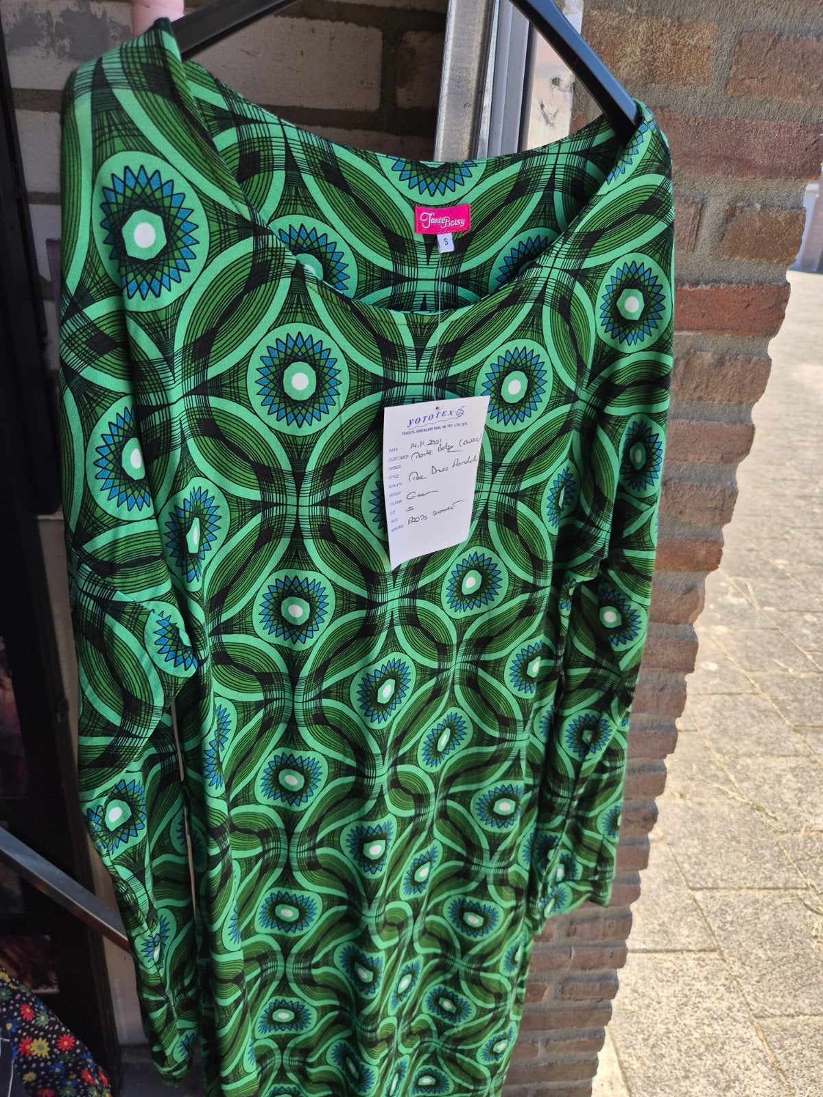 Tante Betsy Jurk Groen Bloemenpatroon Maat S, Kleding | Dames, Jurken, Tante Betsy, Ophalen of Verzenden, Zo goed als nieuw, Knielengte