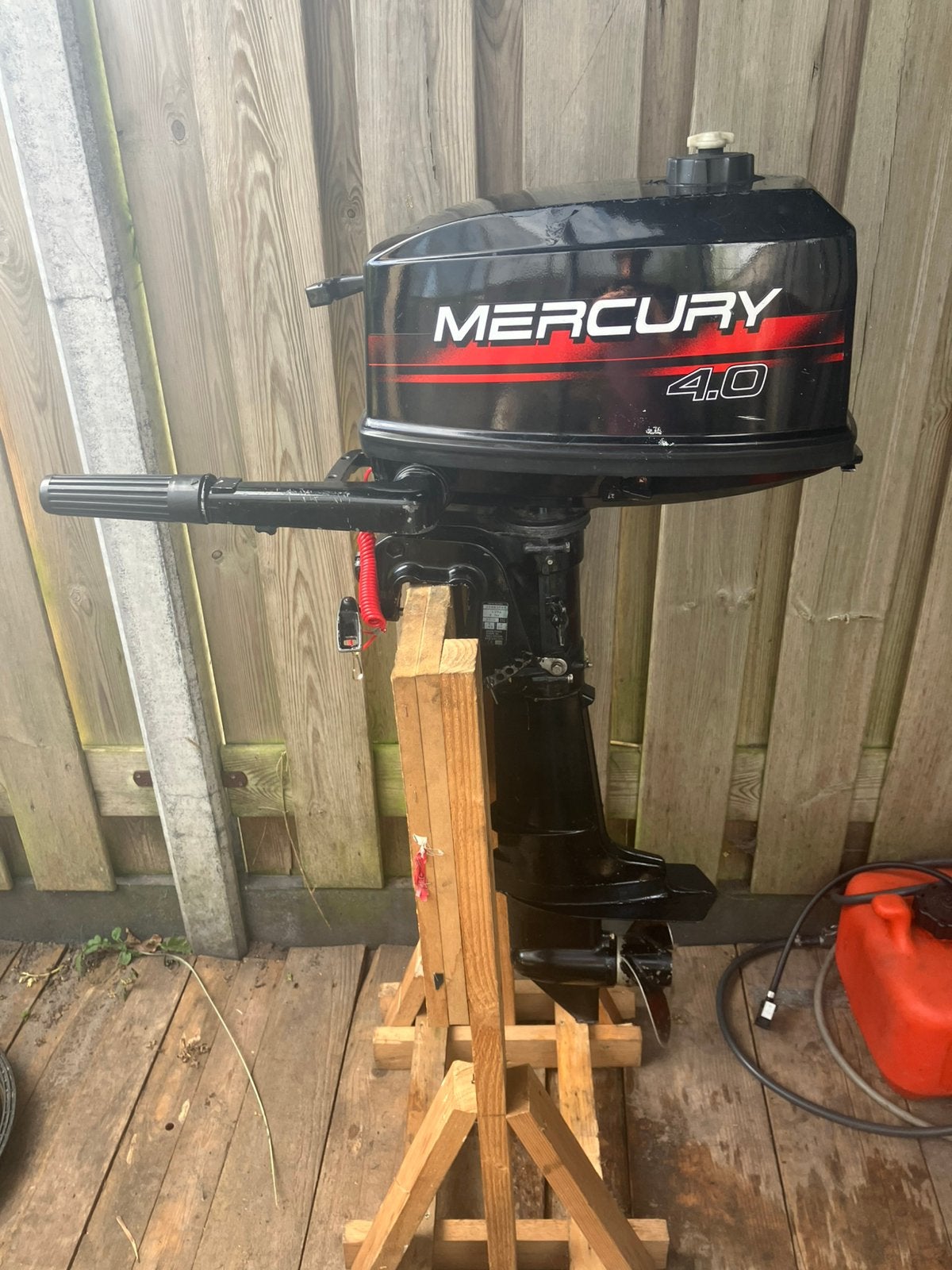 Mercury 4 pk 2 takt buitenboordmotor, kortstaart, Ophalen, Zo goed als nieuw, Motor en Techniek, Motorboot