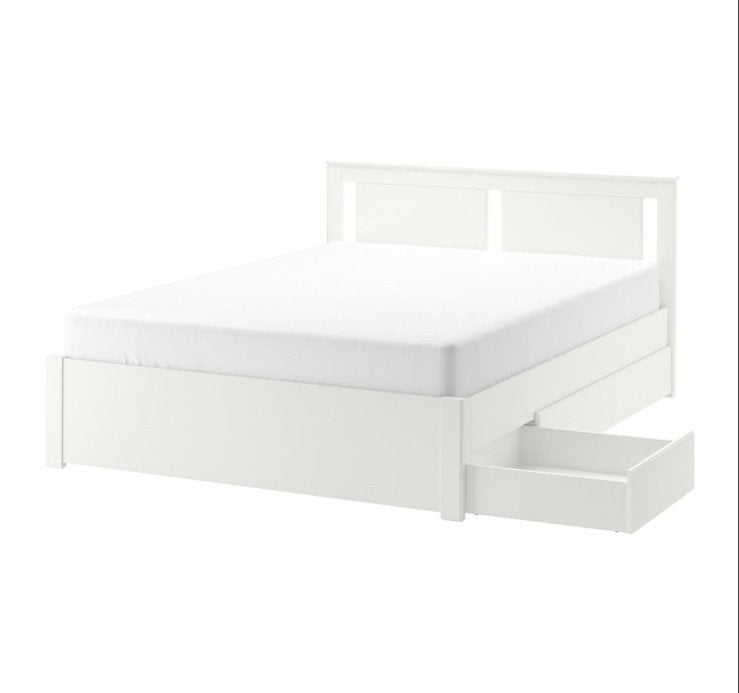 Bed 140x200cm met opbergruimte - Gratis af te halen, Ophalen, Gebruikt, Wit, Tweepersoons