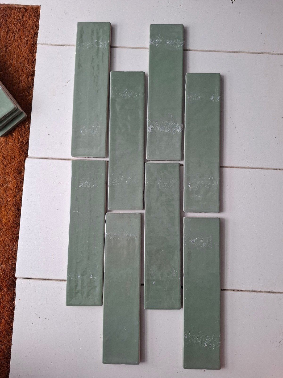 Geglazuurde groene zellige green tegels, Doe-het-zelf en Verbouw, Tegels, Ophalen, Nieuw, Minder dan 20 cm, 20 tot 40 cm
