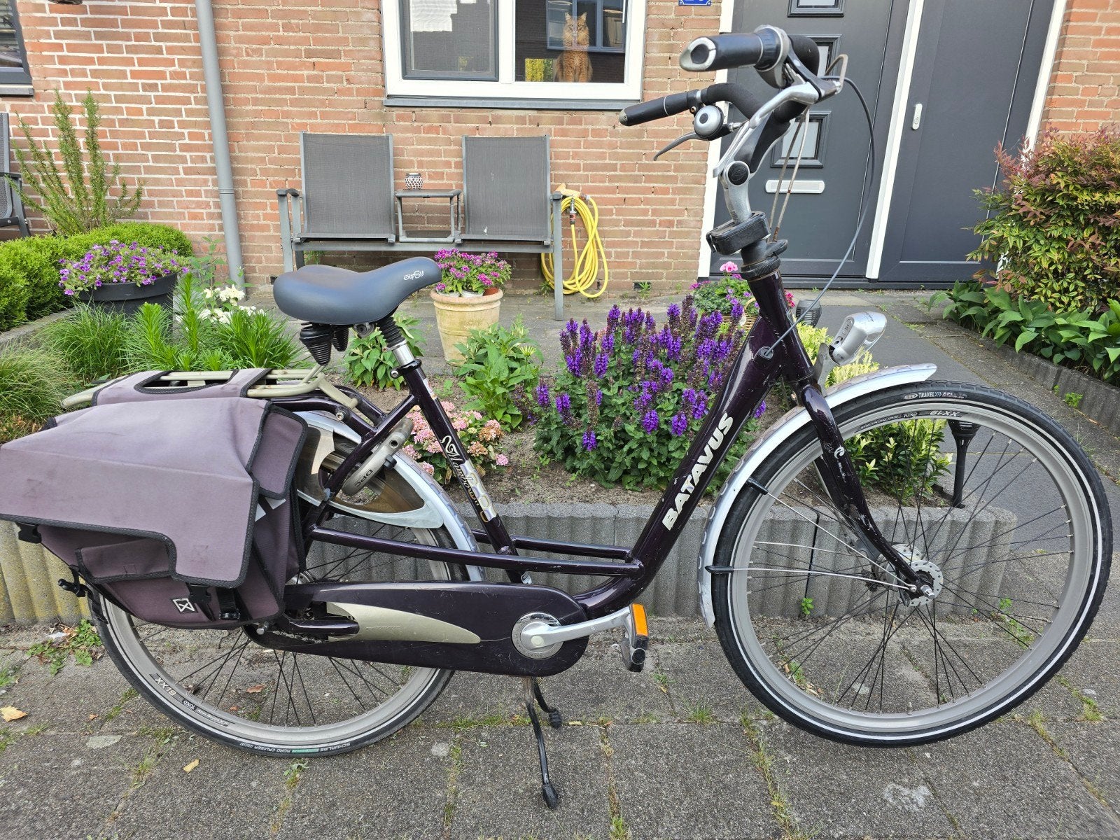Batavus Mambo Deluxe Moederfiets - Compleet met fietstassen, Fietsen en Brommers, Fietsen | Dames | Moederfietsen, Gebruikt, Batavus