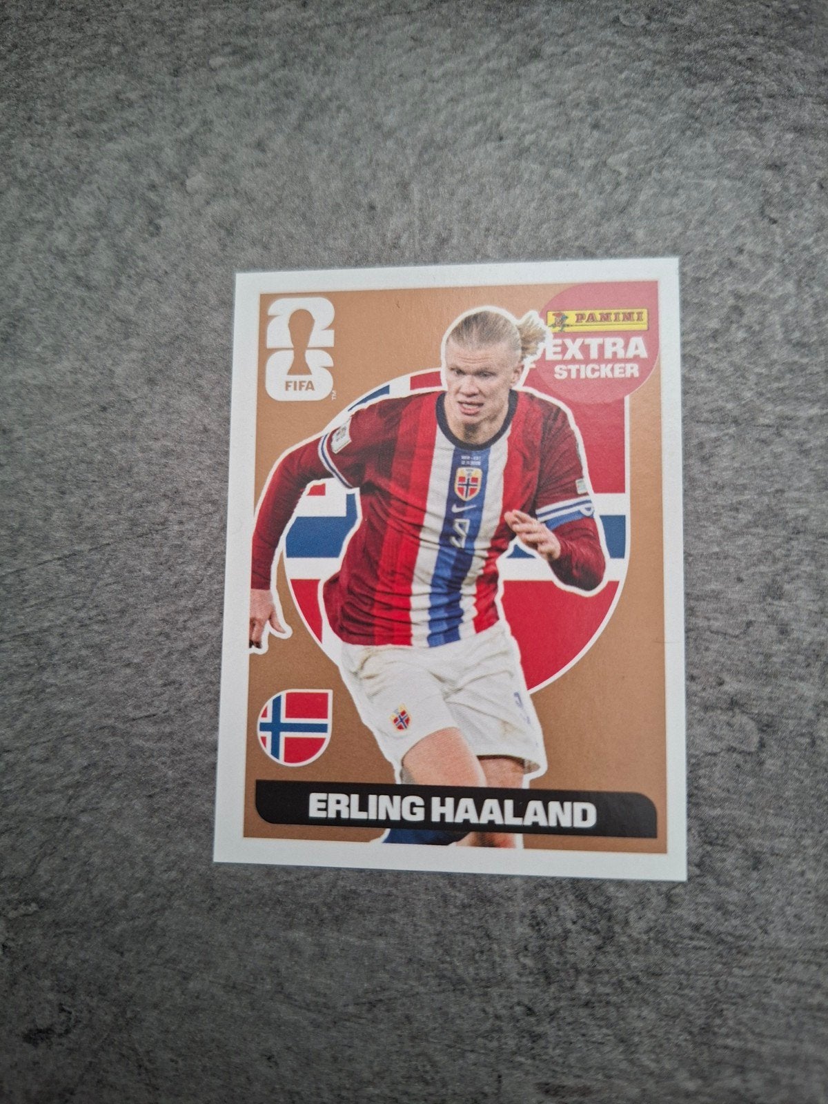 Panini Extra sticker WK 2026 USA. Erling Haaland Noorwegen., Ophalen of Verzenden, Zo goed als nieuw, Sticker