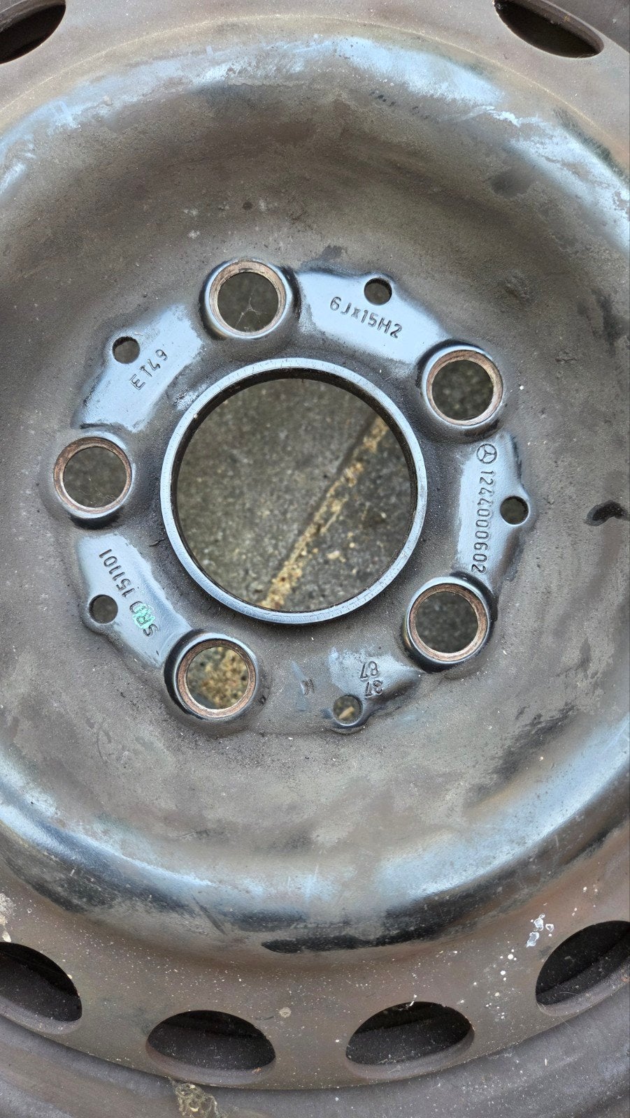 Mercedes 190E 15 inch stalen velg 4x, Auto-onderdelen, Ophalen, Gebruikt