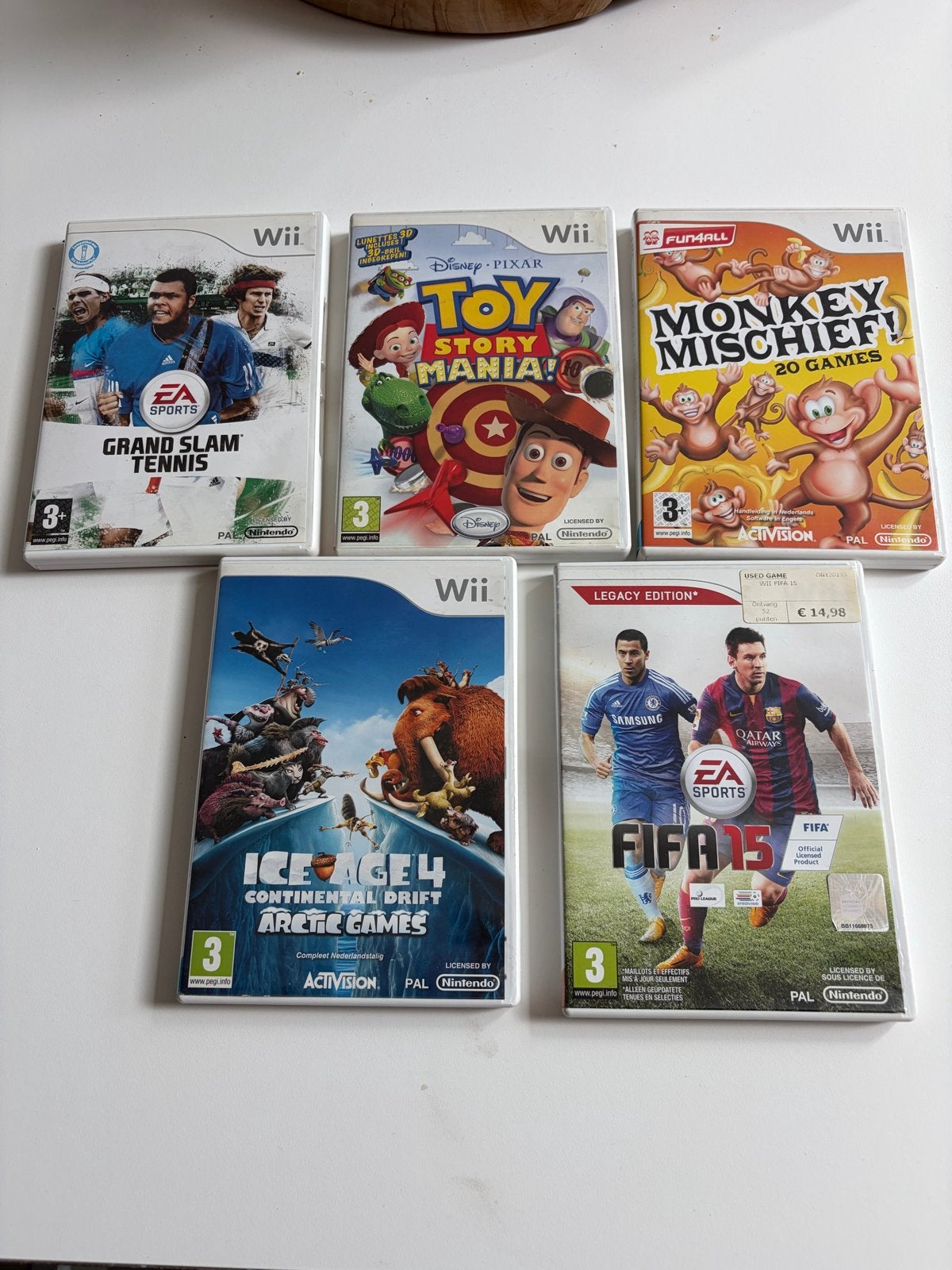Wii Games Bundel: Grand Slam Tennis, Toy Story, Monkey Misch, Gebruikt, Overige genres, Eén computer, Ophalen of Verzenden