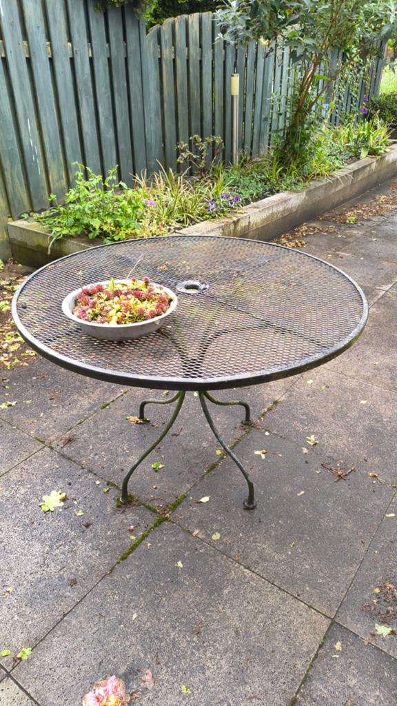 Metalen tuintafel, rond, zwart, Tuin en Terras, Ophalen, Rond, Metaal