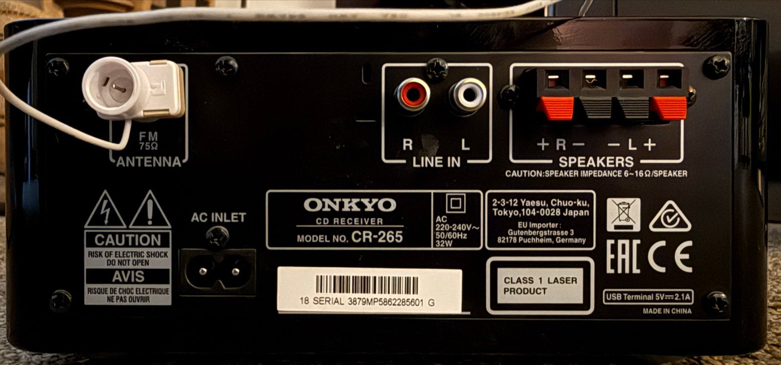 Onkyo CR-265 CD Receiver met D-T25 Speakers, Gebruikt, Microset, Cd-speler, Ophalen