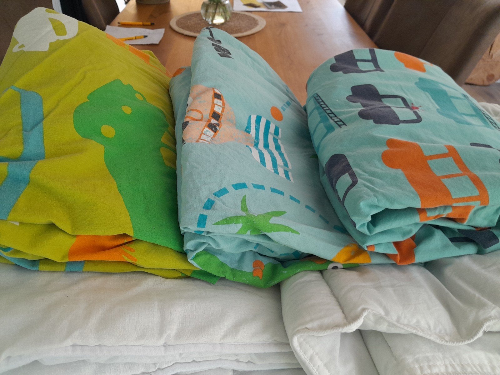 Junior dekbed met 3 overtrekken - VEDEKKA & Funny Bunny, Gebruikt, Eenpersoons, Meerkleurig, Katoen