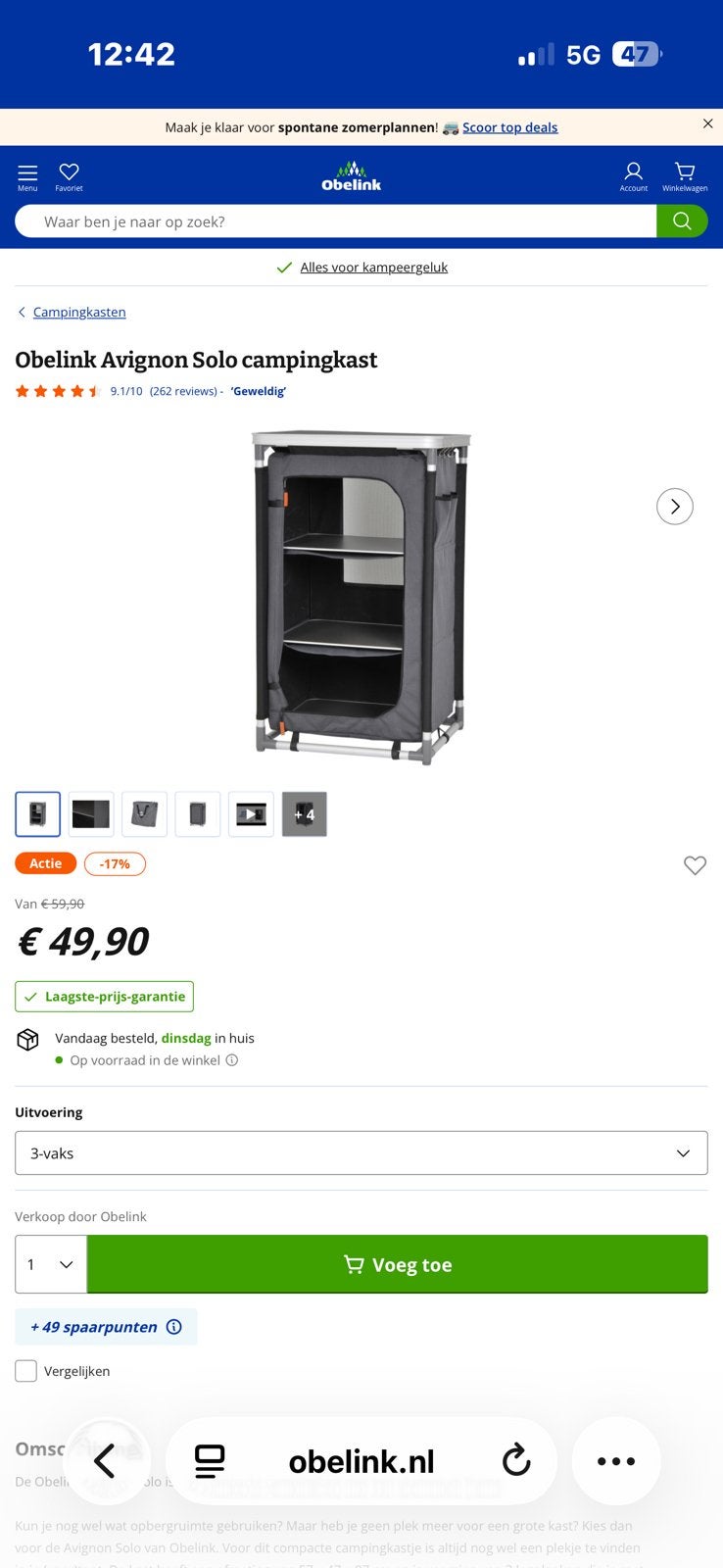 5 Keukenkastje/bijzetkastje invouwbaar, Ophalen, Zo goed als nieuw, Campingkast