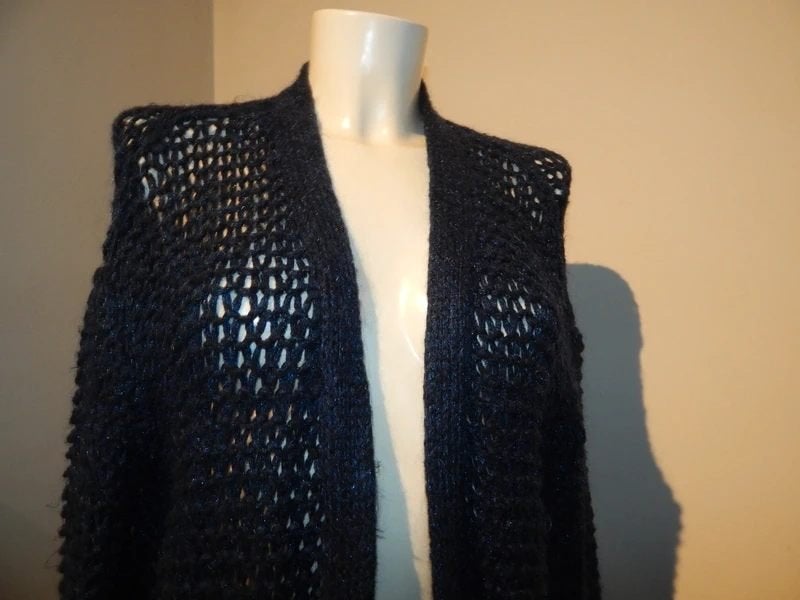 Essentiel Antwerp nacht blauw vest glinstering stof M, Maat 38/40 (M), Zo goed als nieuw, Essentiel Antwerp, Verzenden