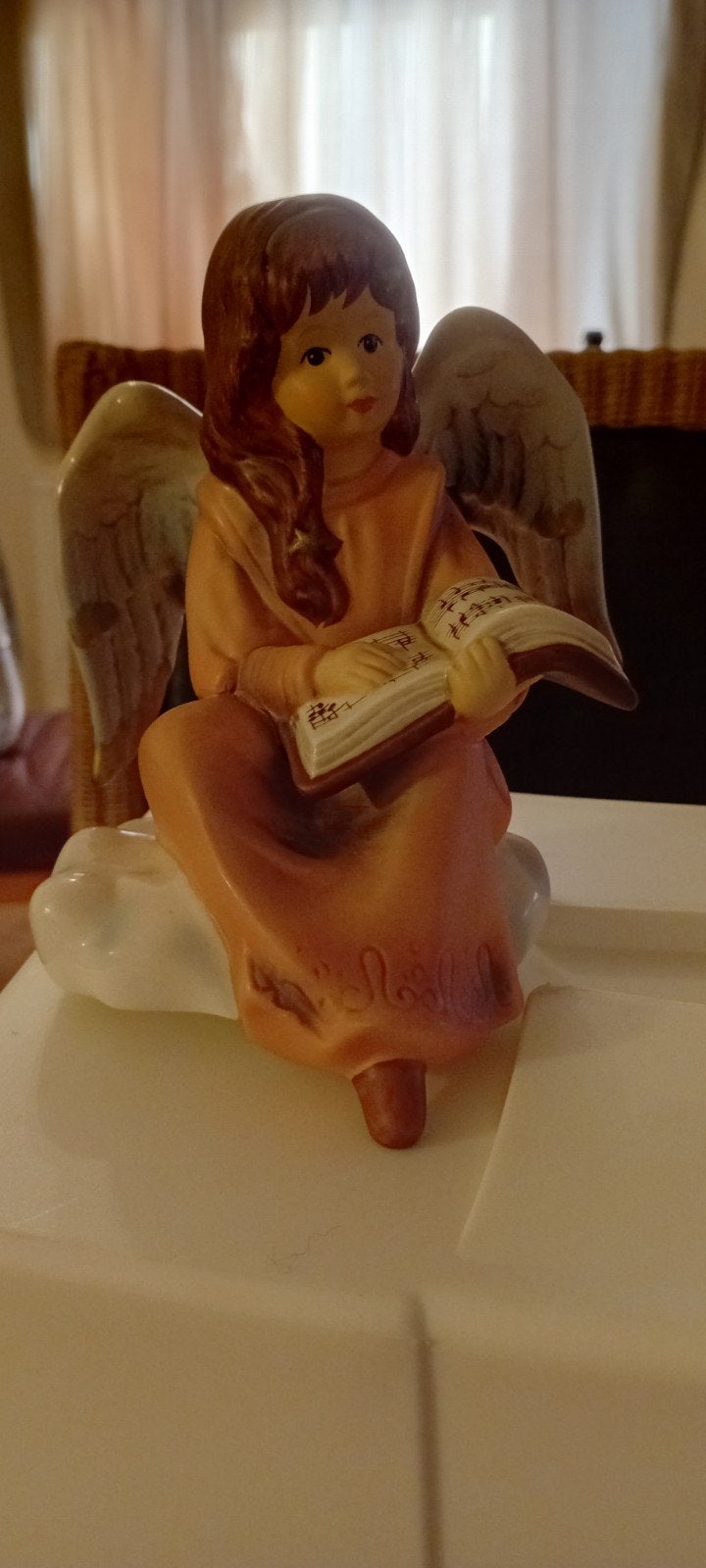 Schattig Engelenbeeldje met Boek - Religieuze Decoratie, Ophalen, Zo goed als nieuw, Beeld(je), Christendom | Katholiek