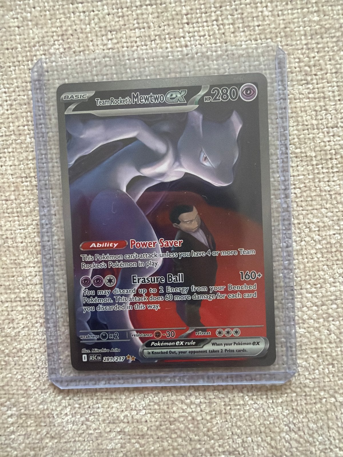 Team Rocket's Mewtwo EX 281/237 - Pokemon kaart, Ophalen of Verzenden, Zo goed als nieuw, Losse kaart