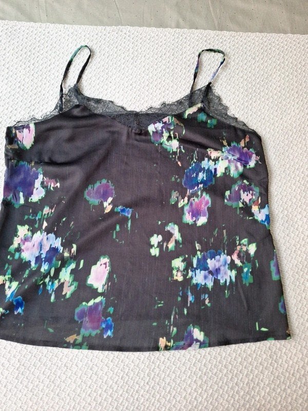 Zwarte top met print mt.xl hema izgs, Kleding | Dames, Tops, Zwart, Maat 46/48 (XL) of groter, Ophalen of Verzenden, Zo goed als nieuw