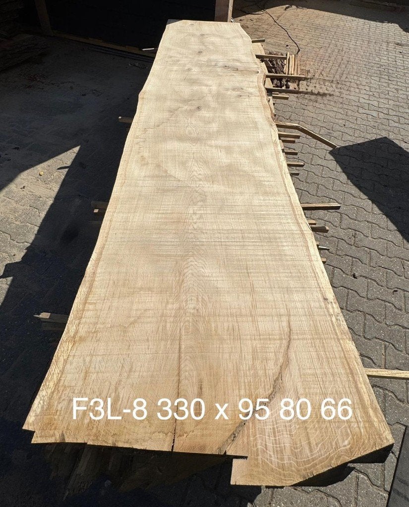 Eiken houten tafelblad, schaaldeel, boomrand, uniek stuk