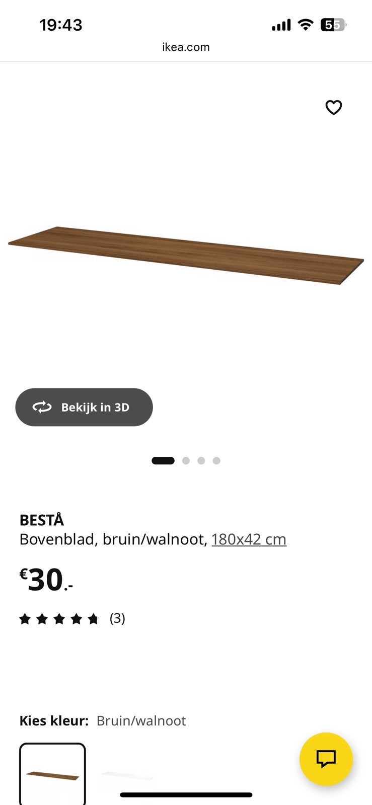 BESTÅ bovenblad Ikea, Ophalen, Nieuw