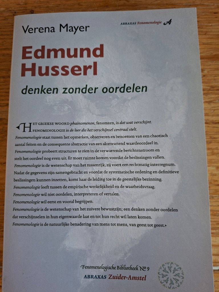 Edmund Husserl.  Denken zonder oordelen, Wijsbegeerte of Ethiek, Nieuw, Ophalen of Verzenden, Mayer, Verena