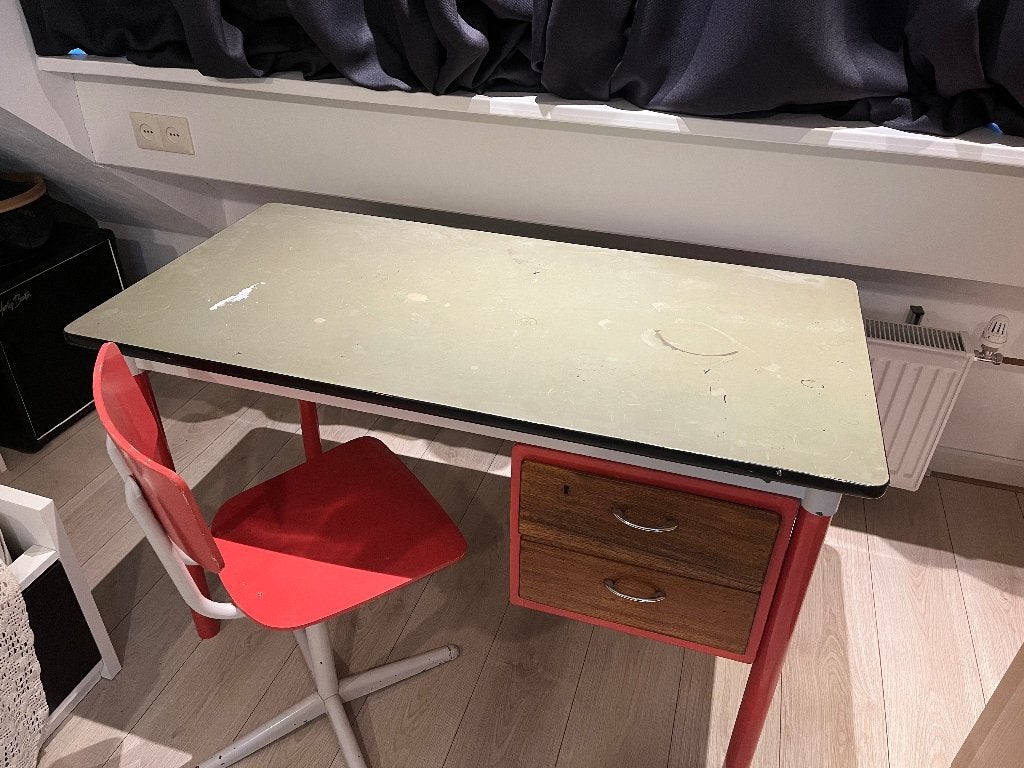 Bureau en bureaustoel, Ophalen, Gebruikt, 120 cm, Met lades