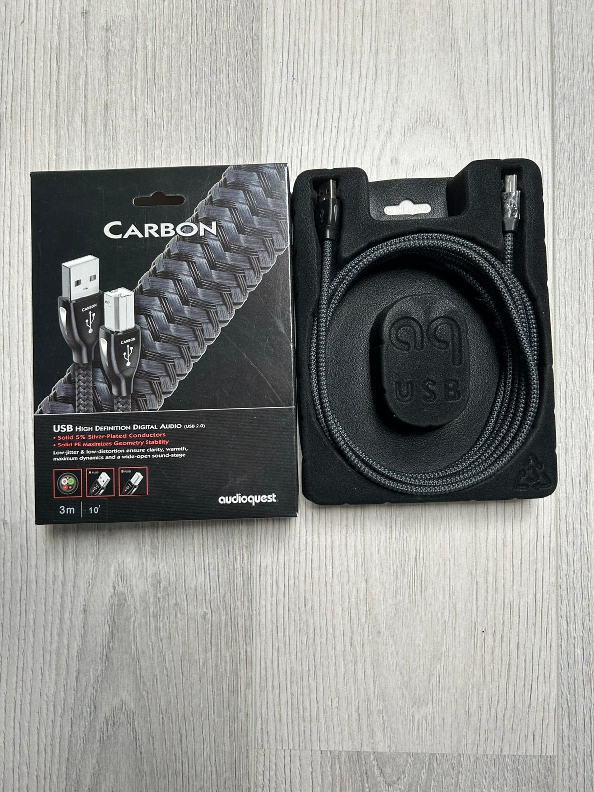 Audioquest Carbon usb A/B, Audio, Tv en Foto, Audiokabels en Televisiekabels, Ophalen of Verzenden, Zo goed als nieuw, Minder dan 2 meter