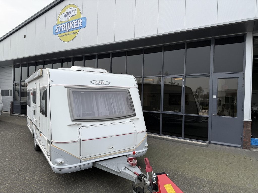 LMC Munsterland 495 E Aparte bedden 205cm Airco Mover Luifel, Caravans en Kamperen, Caravans, Standaardzit, Lengtebed, 4 tot 5 meter