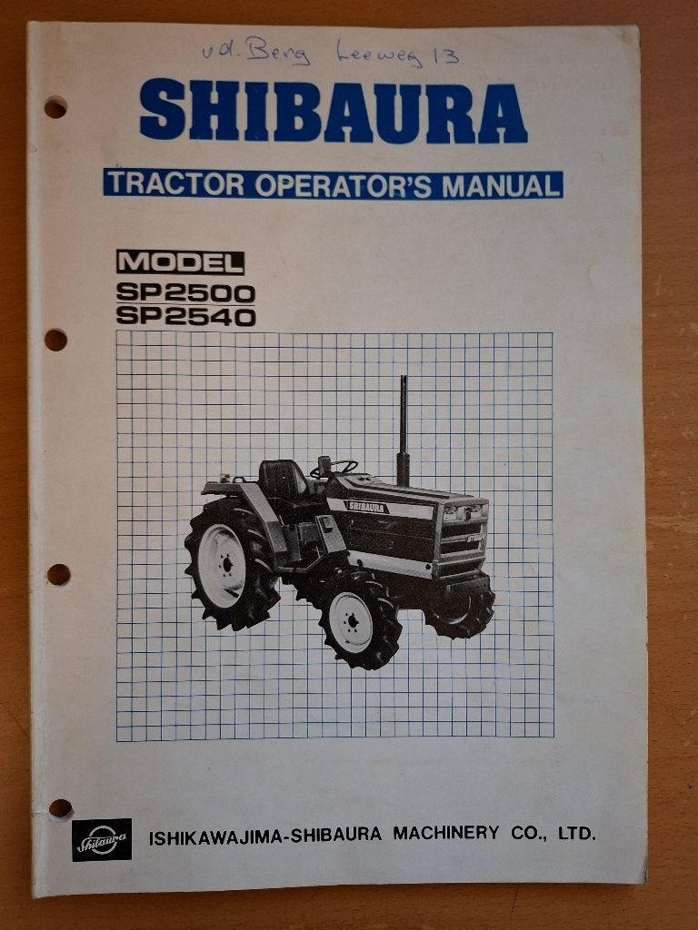 Gebruikershandleiding Shibaura SP 2500 en 2540, Ophalen of Verzenden, Gelezen, Tractor en Landbouw