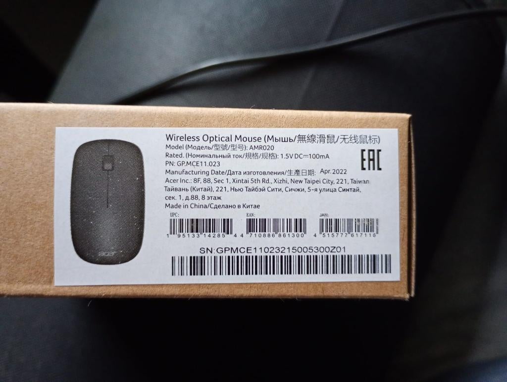 Nieuw in verpakking Acer Vero AMR020 Draadloze muis, Ophalen, Muis, Ergonomisch, Rechtshandig