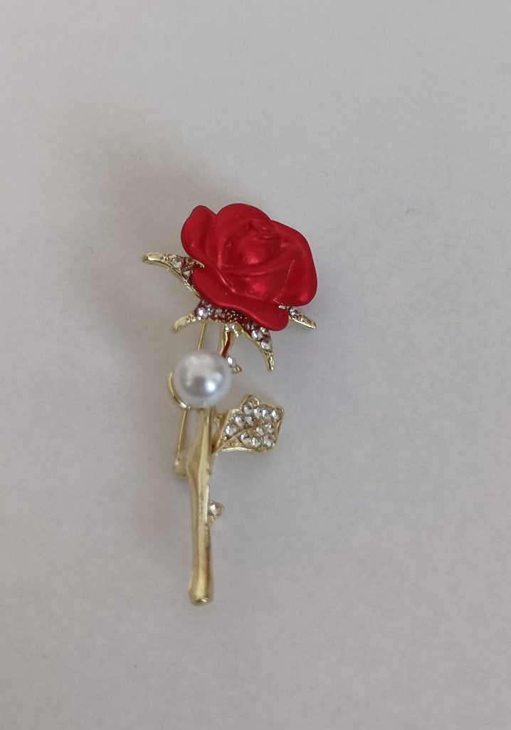 Roos broche, Overige materialen, 4 tot 7 cm, Overige kleuren, Nieuw