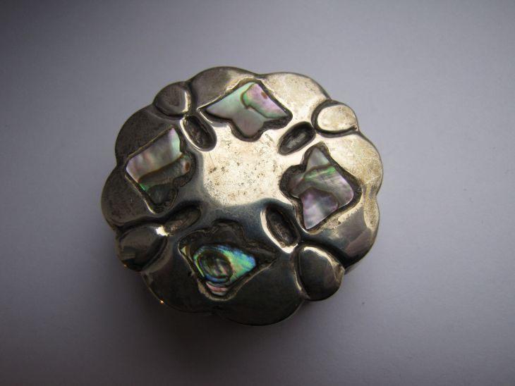Doos met parelmoer, Antiek en Kunst, Verzenden, Zilver