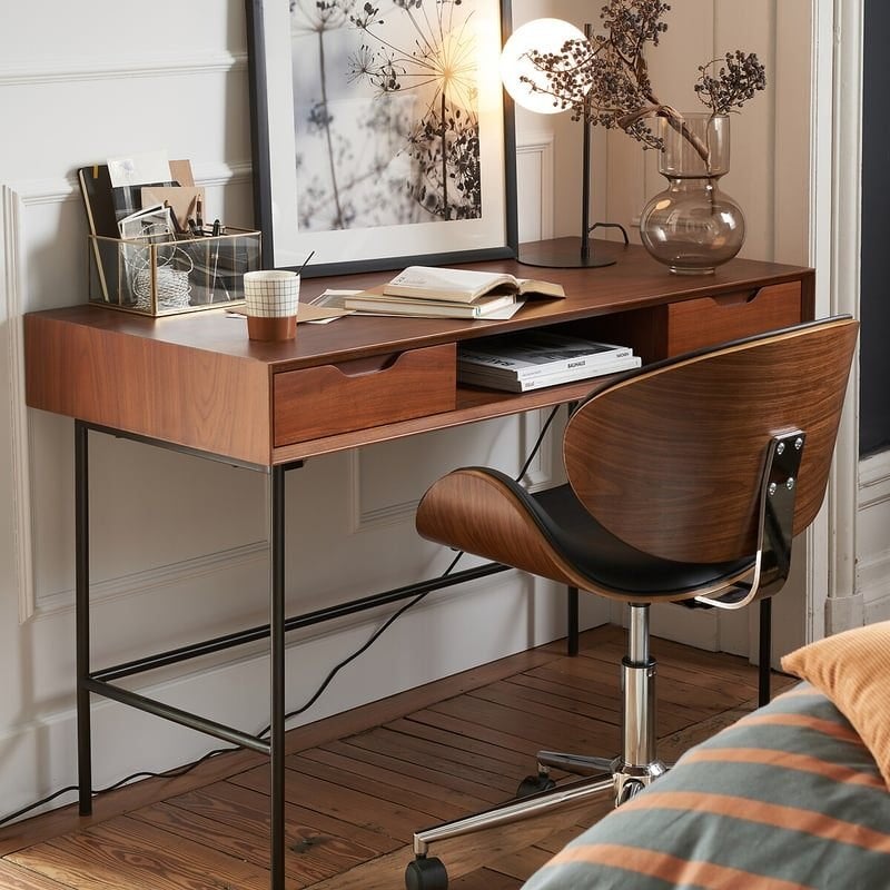 LA REDOUTE INTERIEURS Bureau Noyeto, Ophalen, 120 cm, Hout, Zo goed als nieuw