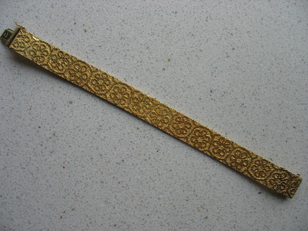 Armband Goldtone Doublé +Veiligheid Sluiting Vintage, Ophalen of Verzenden, Overige materialen, Armband