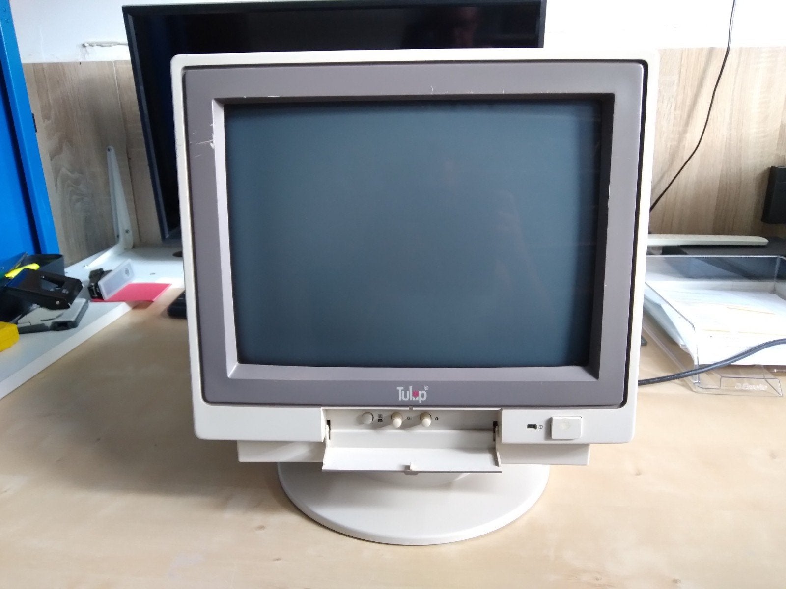 Vintage Tulip Monochroom, CRT Monitor - MON-01.03.12, Computers en Software, Monitoren, Ophalen, Overige typen, Onbekend, 60 Hz of minder