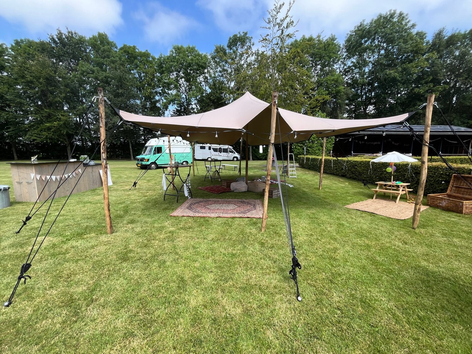 Stretchtent 8x6m voor evenementen en feesten, Ophalen of Verzenden, Zo goed als nieuw