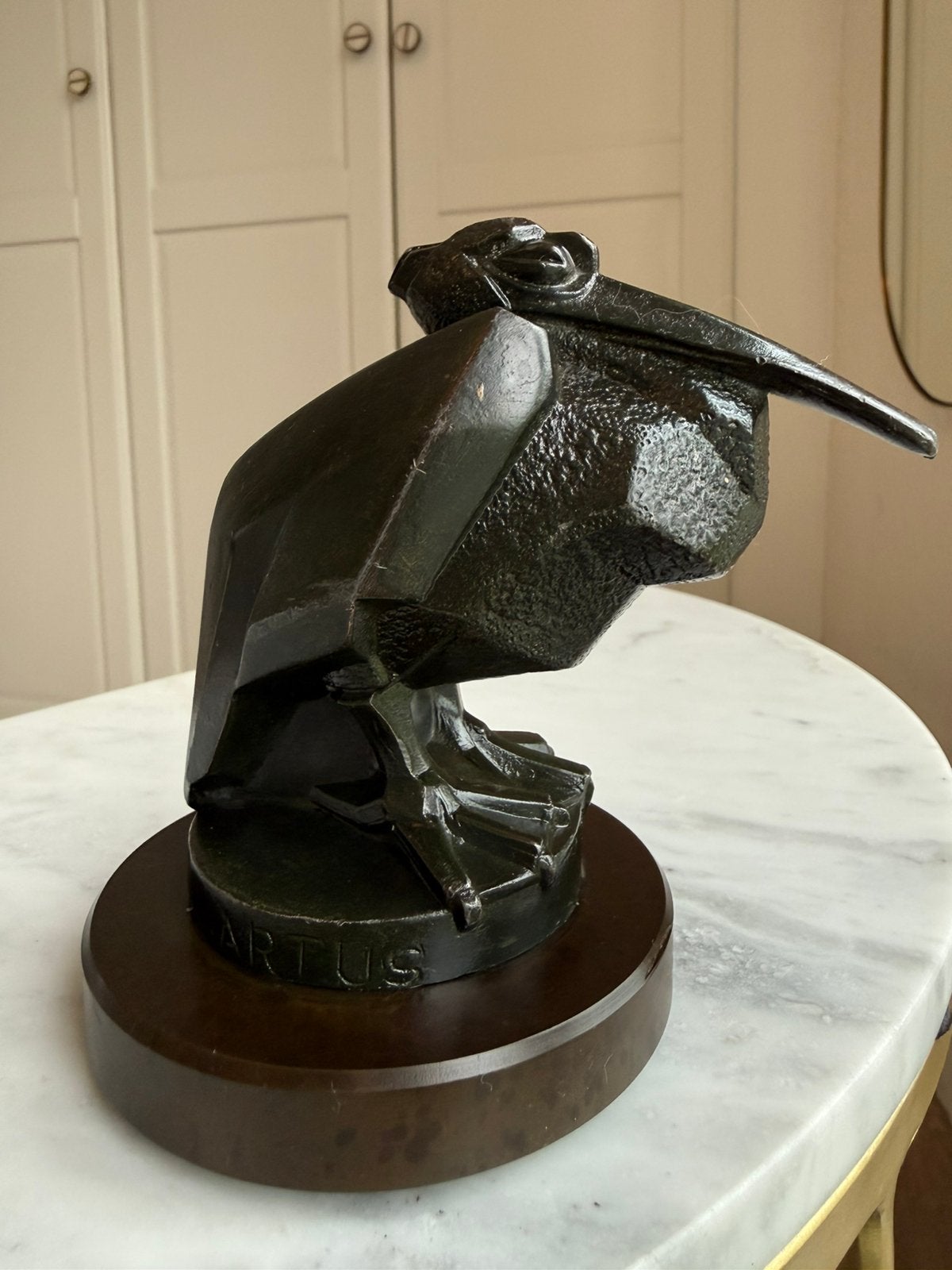 Art Deco “Le Pelican” sculptuur van Le Verrier, Ophalen of Verzenden, Brons