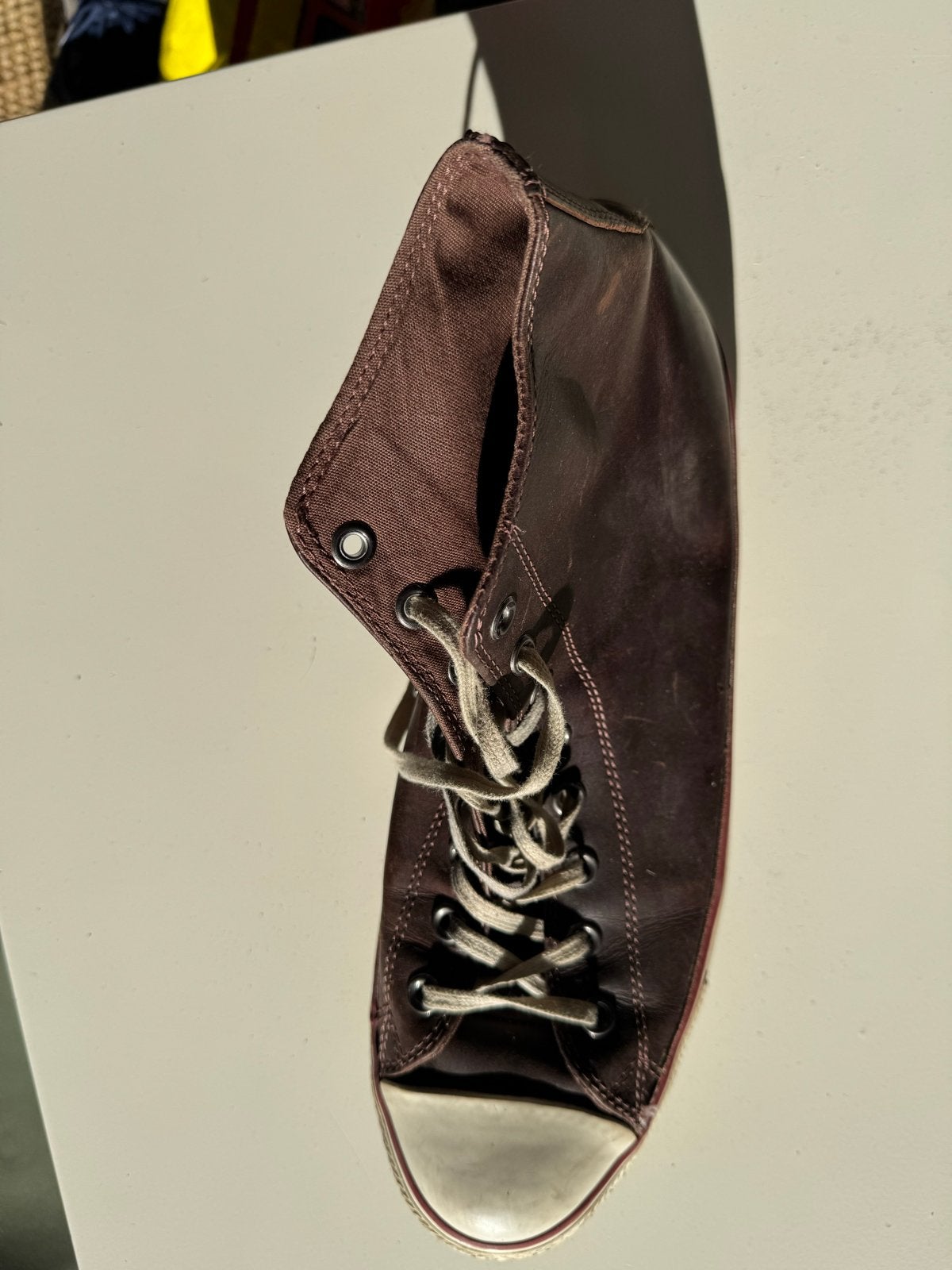 Converse All Star – hoge bruine leren sneakers maat 46, Ophalen of Verzenden