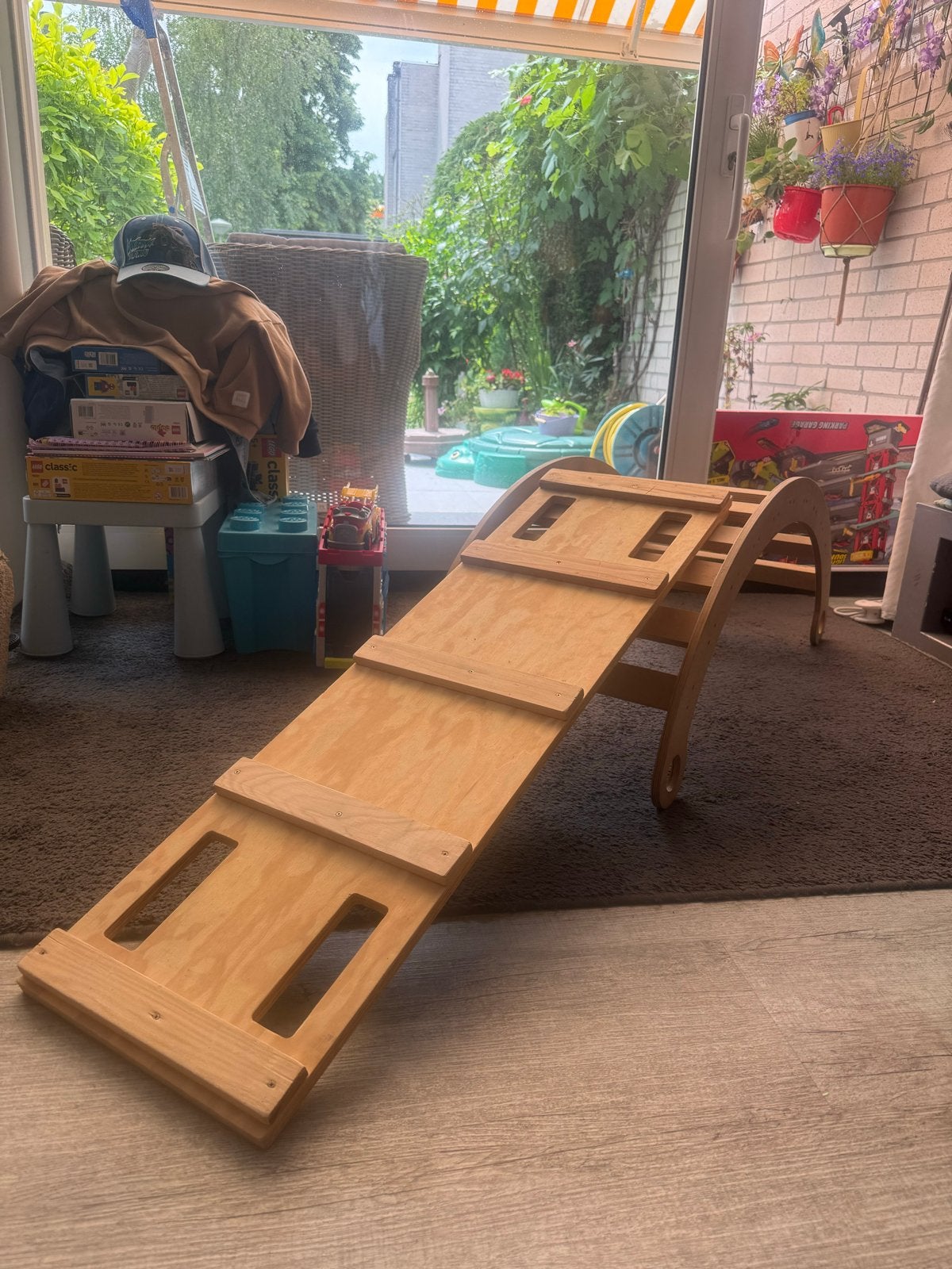 Houten Klimrek / Klimboog met Glijbaan voor Kinderen, Ophalen of Verzenden, Zo goed als nieuw, Jongen of Meisje