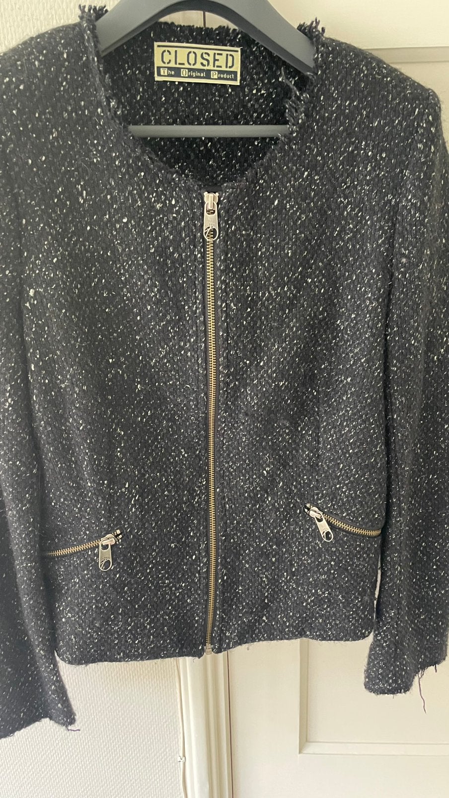 Te koop; wollen jasje, Closed, zwart, maat 36/38, Ophalen of Verzenden, Zo goed als nieuw, Maat 36 (S), Zwart
