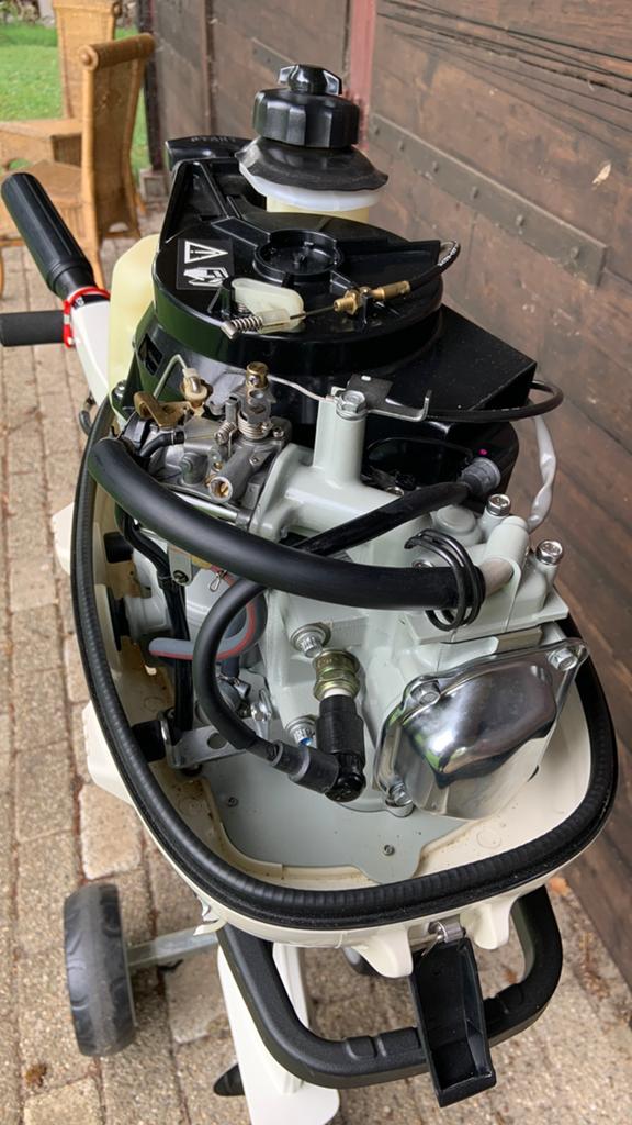 Te koop johnson 4 pk 4 takt, Ophalen, Zo goed als nieuw, Motor en Techniek, Zeilboot of Motorboot