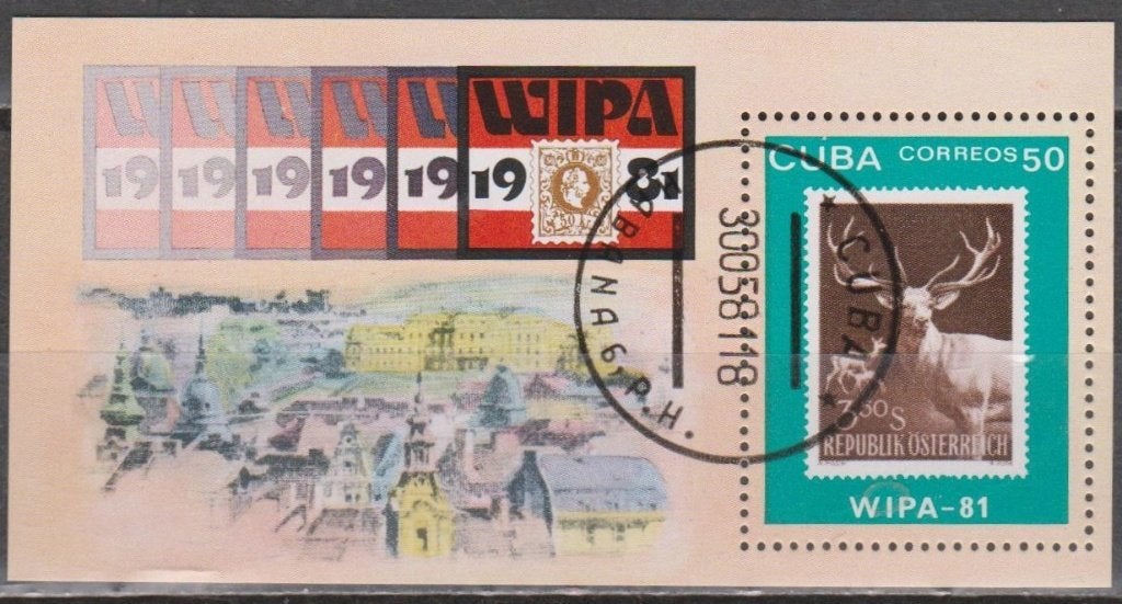 4282. Cuba Blok 67 gest. Postzegeltentoonstelling, Postzegels en Munten, Postzegels | Amerika, Ophalen of Verzenden, Gestempeld