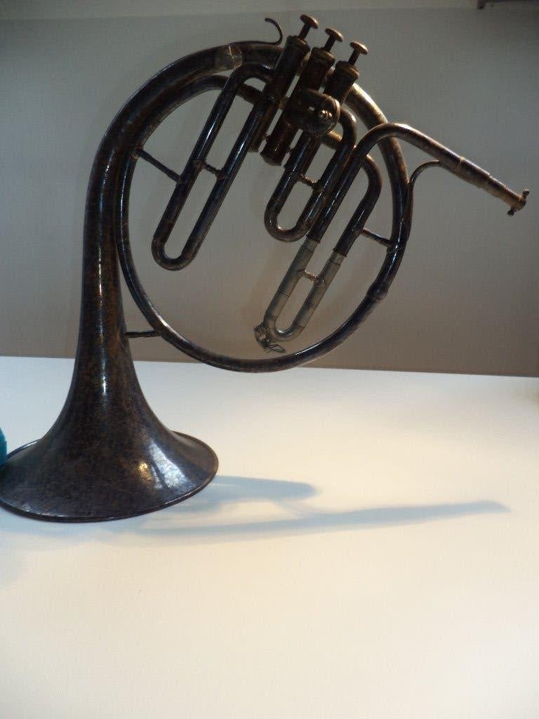 pre-1900 antieke HOORN F. Van Cauwelaert BXL breveté, corne, Muziek en Instrumenten, Ophalen of Verzenden, Gebruikt