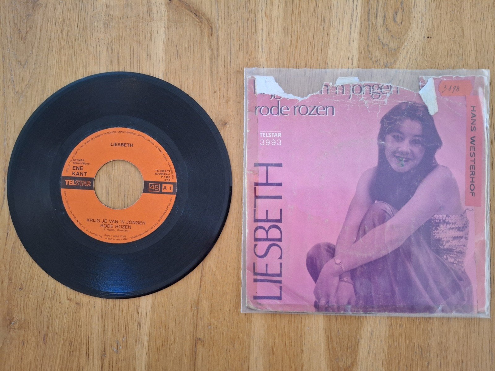 Liesbeth - Krijg je van een jongen rode rozen, Cd's en Dvd's, Vinyl | Nederlandstalig, Ophalen, Gebruikt, Overige formaten, Levenslied of Smartlap