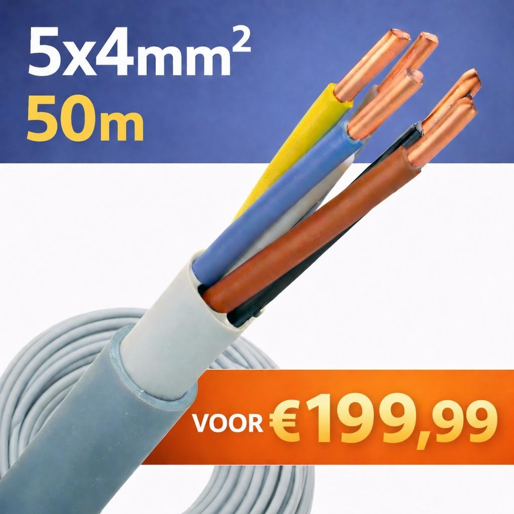 YMvK 5x4mm²  per rol van 50 meter