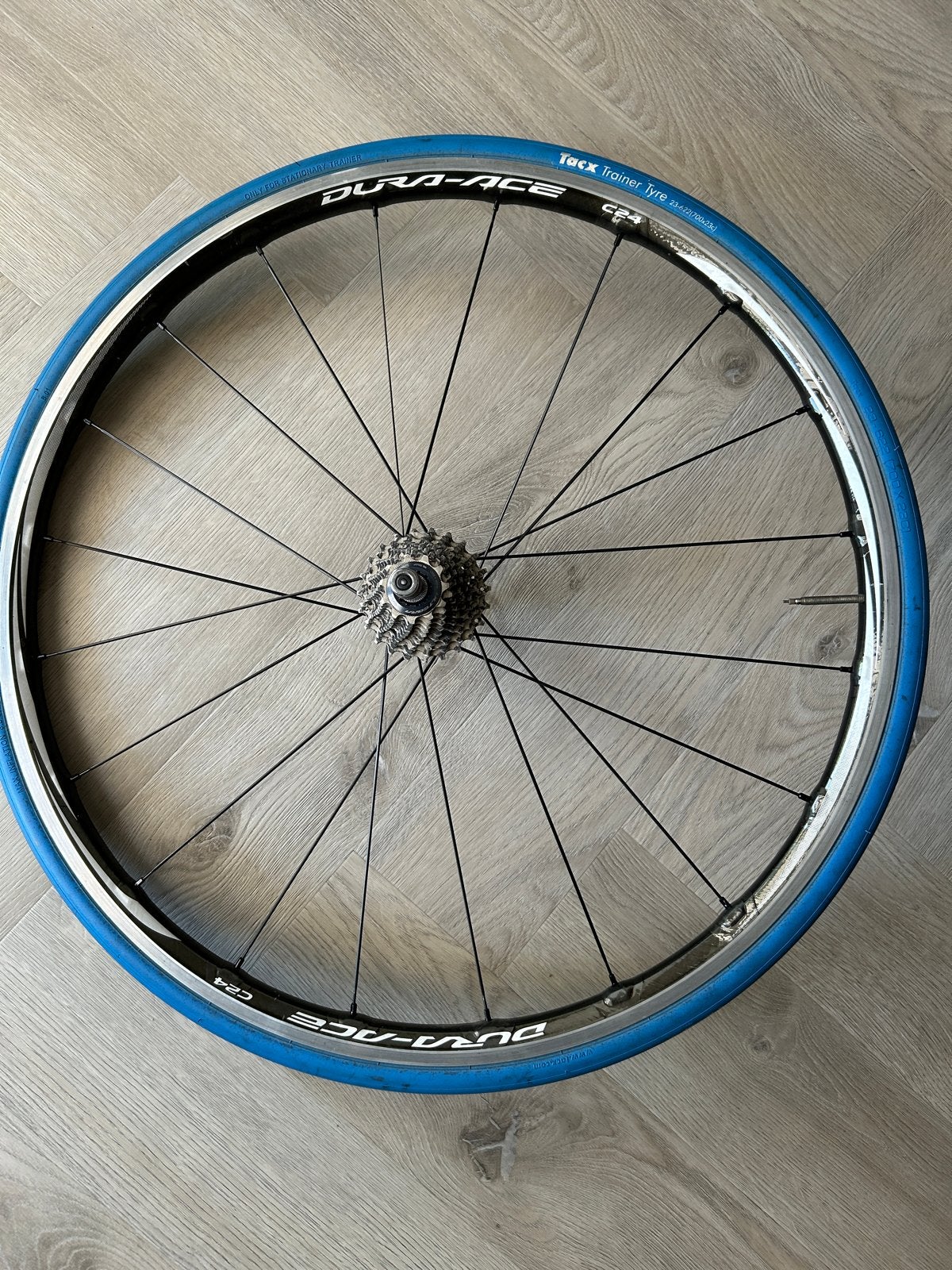 Tacx Booster fietstrainer met trainingswiel en Tacx band, Ophalen, Gebruikt, Overige typen, Metaal