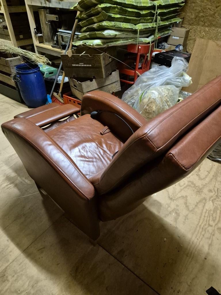 relaxstoel, Gebruikt, Minder dan 75 cm, Leer, Ophalen of Verzenden