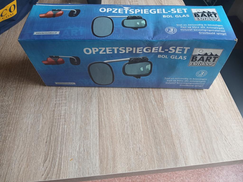 Bart Outdoor Opzetspiegel-set Bol Glas voor Auto/Caravan, Ophalen, Zo goed als nieuw
