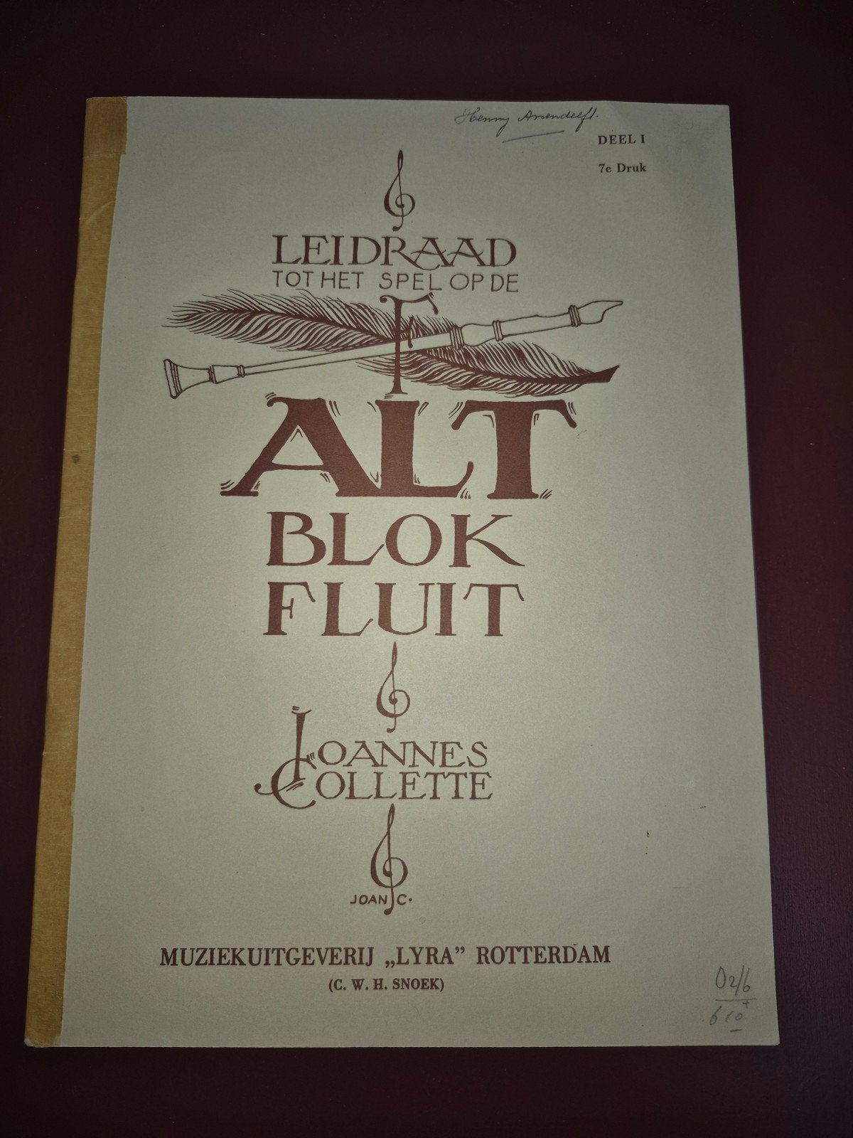 Leidraad tot het spel op de Alt Blokfluit - Deel 1, Gebruikt, Verzenden, Klassiek, Les of Cursus