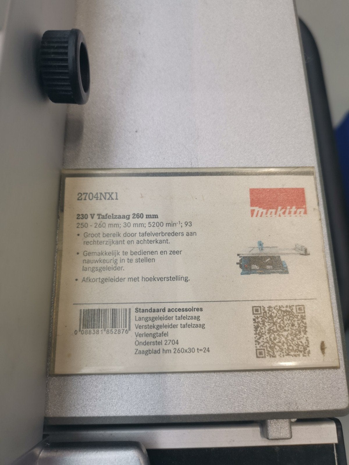 Foto 4 van Makita tafelzaag type 2704NX1