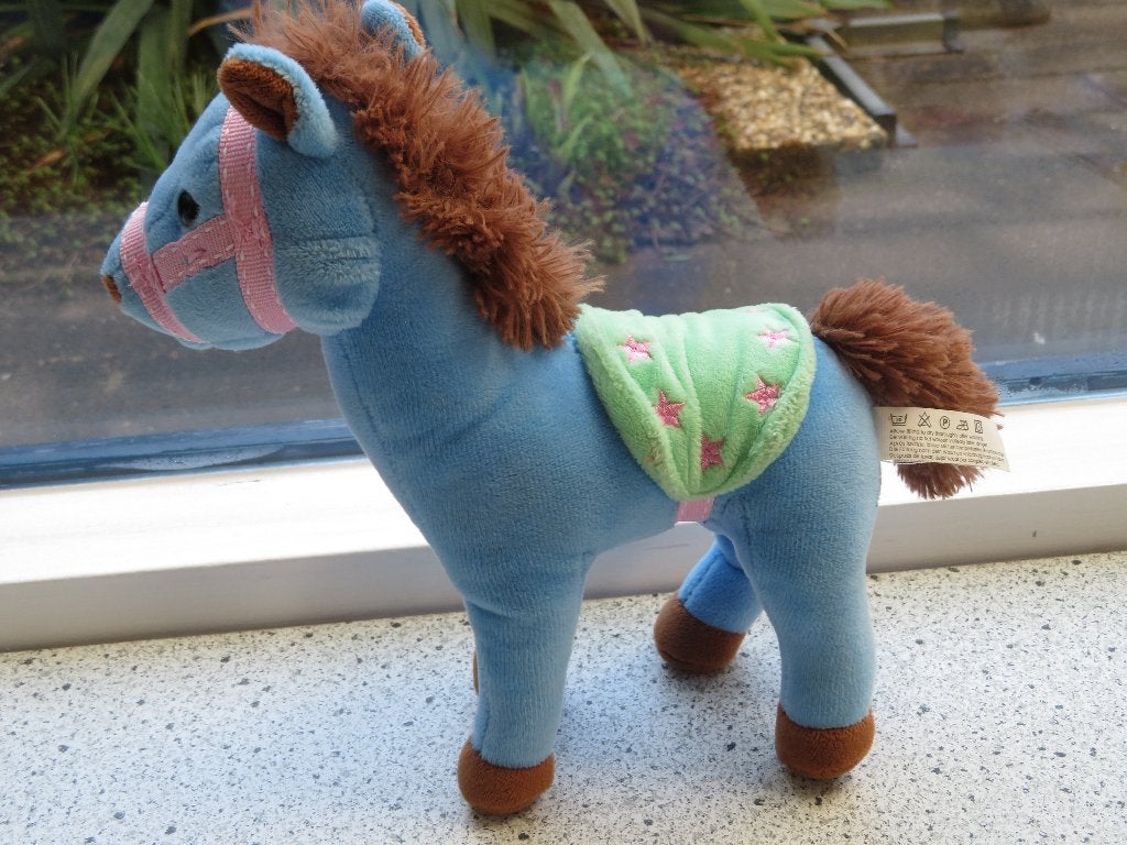 Paard paardje ezel ezeltje van Hema blauw met bruine manen, Paard, Hema, Blauw, Ophalen of Verzenden