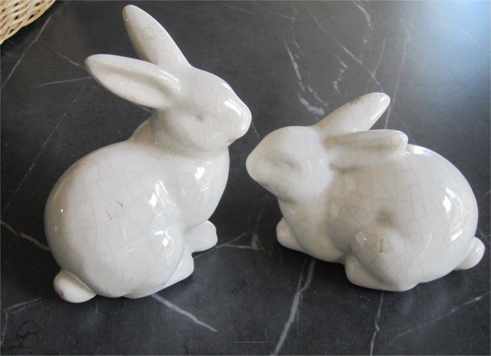 Twee konijntjes van keramiek, Antiek en Kunst, Ophalen of Verzenden